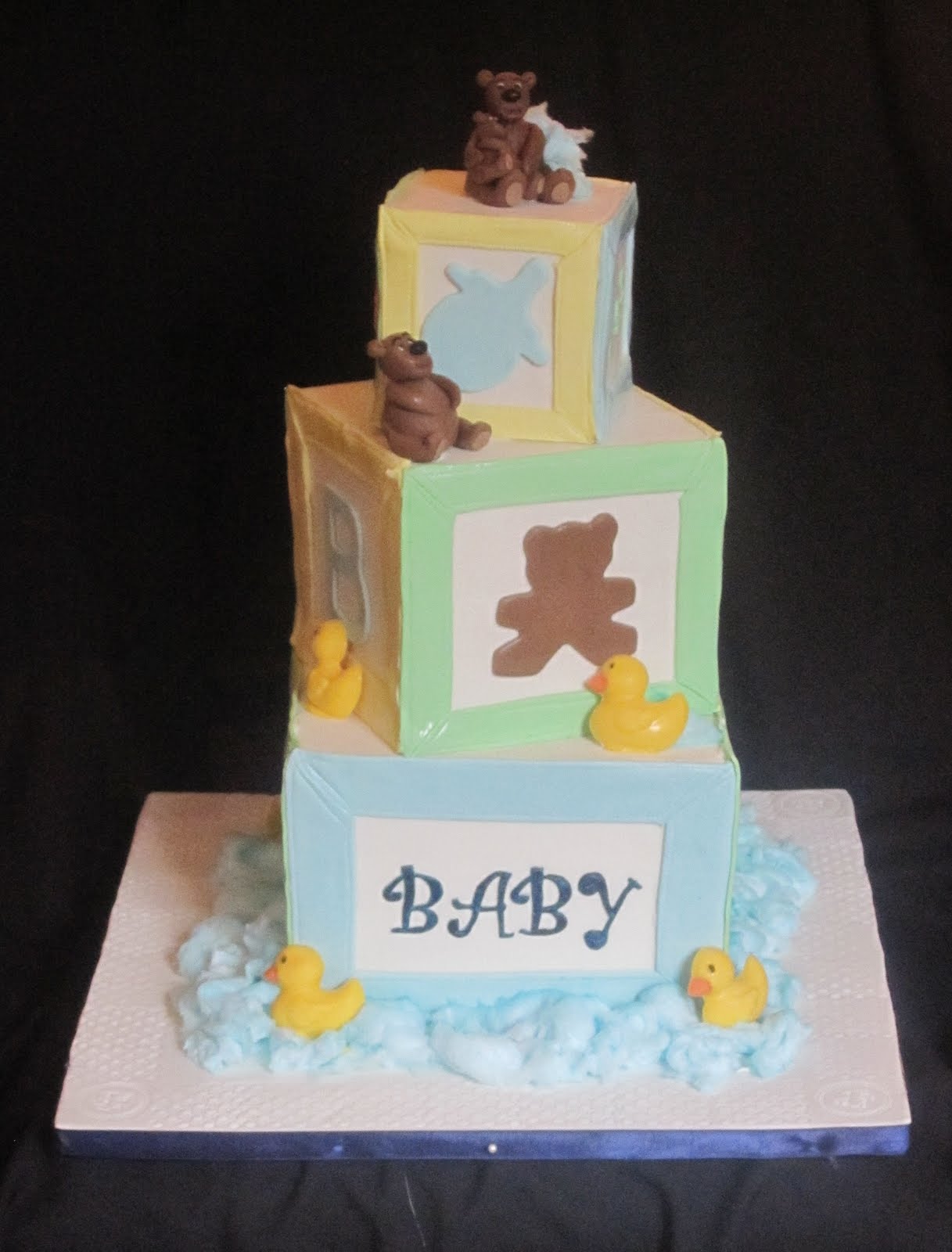 ... Stacked Baby Blocks Cake to Tamara's baby shower this past weekend