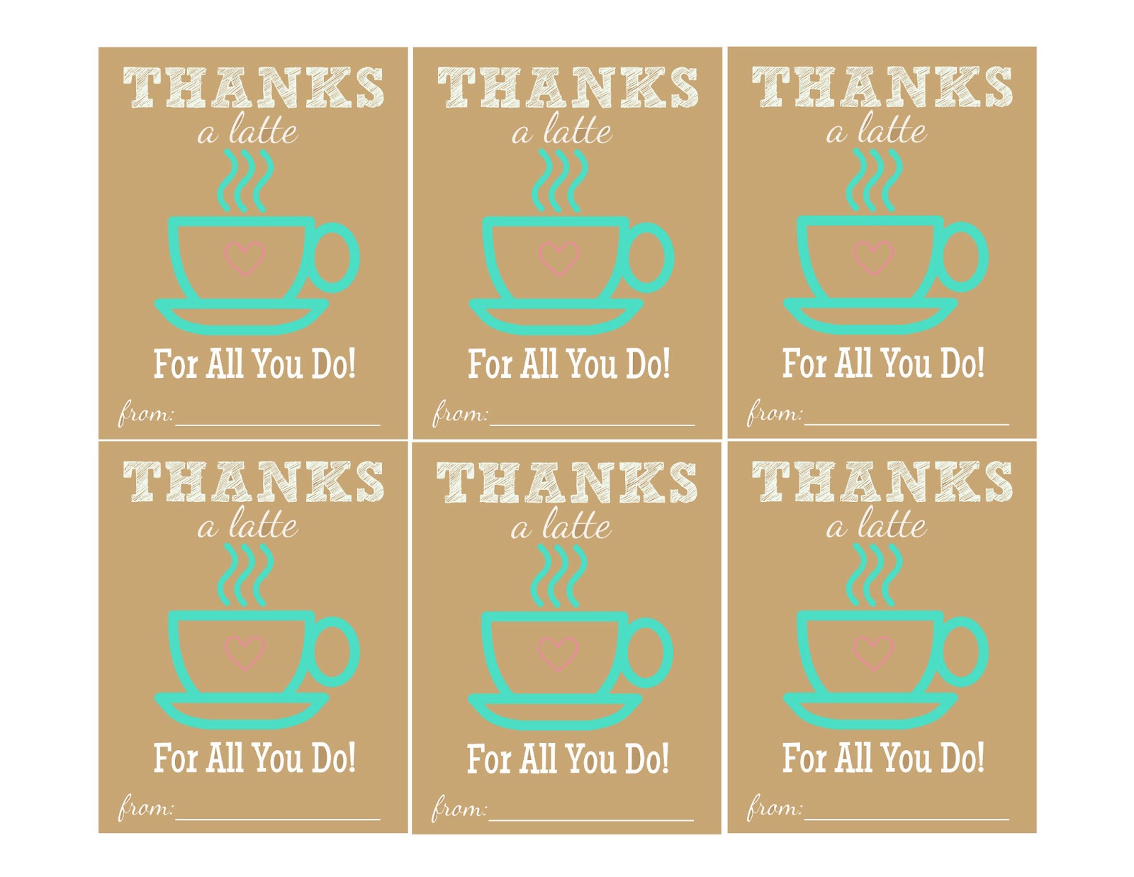 The Larson Lingo Thanks A Latte Free Printable The Larson Lingo Thanks A Latte Free Printable