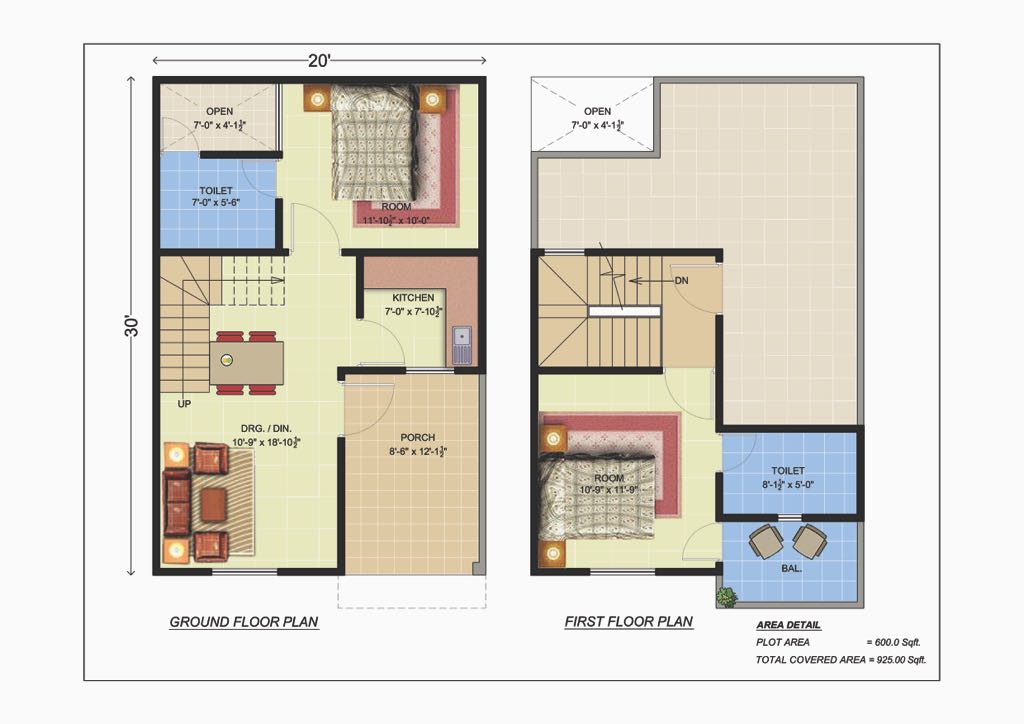 Row House in Lucknow - Floor Plan