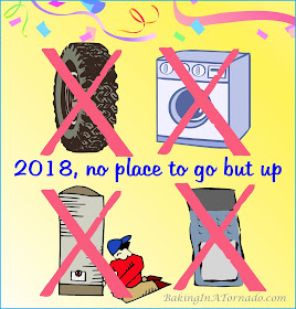 No place to go but up, a new year a new chance for good luck | www.BakingInATornado.com | #MyGraphics #humor