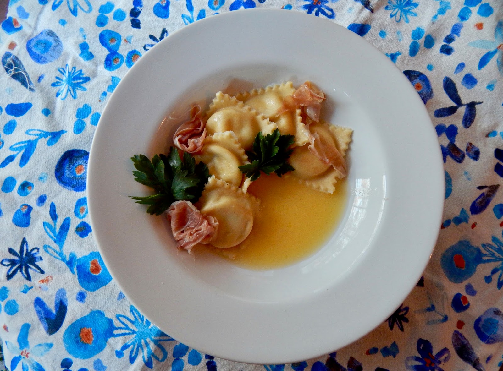 The Nerdy Chef Mushroom Ravioli with Parmesan White Wine Sauce