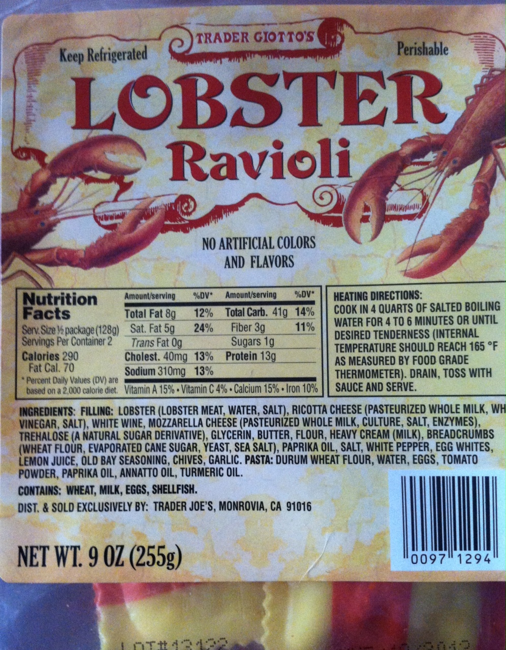 What's Good at Trader Joe's? Trader Giotto's Lobster Ravioli