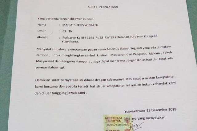 Jangan Dulu Menghujat, Ini Kronologi Lengkap di Balik Pemotongan Nisan Salib di Yogyakarta Jangan Dulu Menghujat, Ini Kronologi Lengkap di Balik Pemotongan Nisan Salib di Yogyakarta