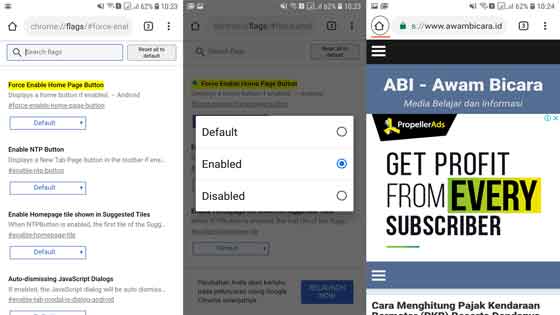 menampilkan tombol home google chrome seluler tips dan trik google chrome seluler android dan ios