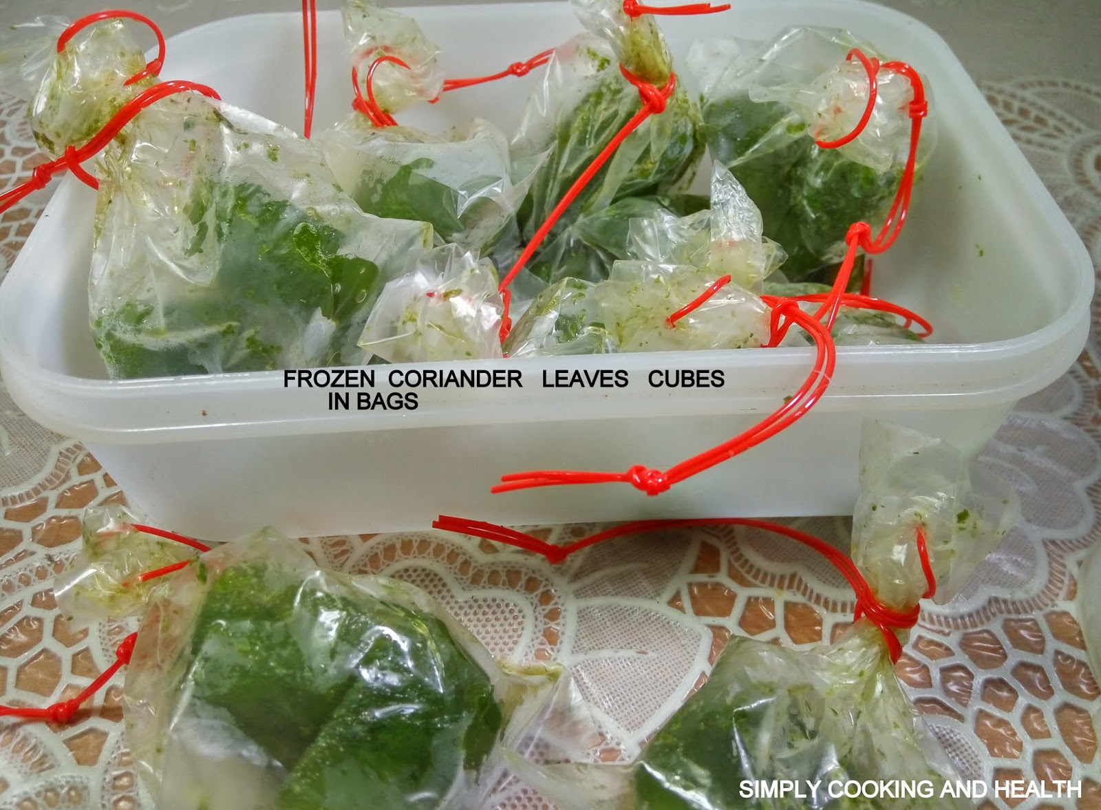 Simply Cooking and Health Frozen Coriander leaves cubes