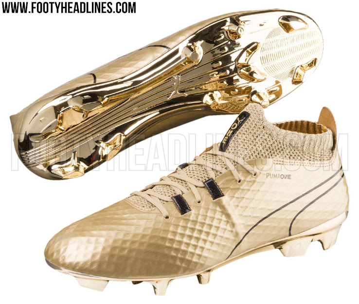 gold soccer boots