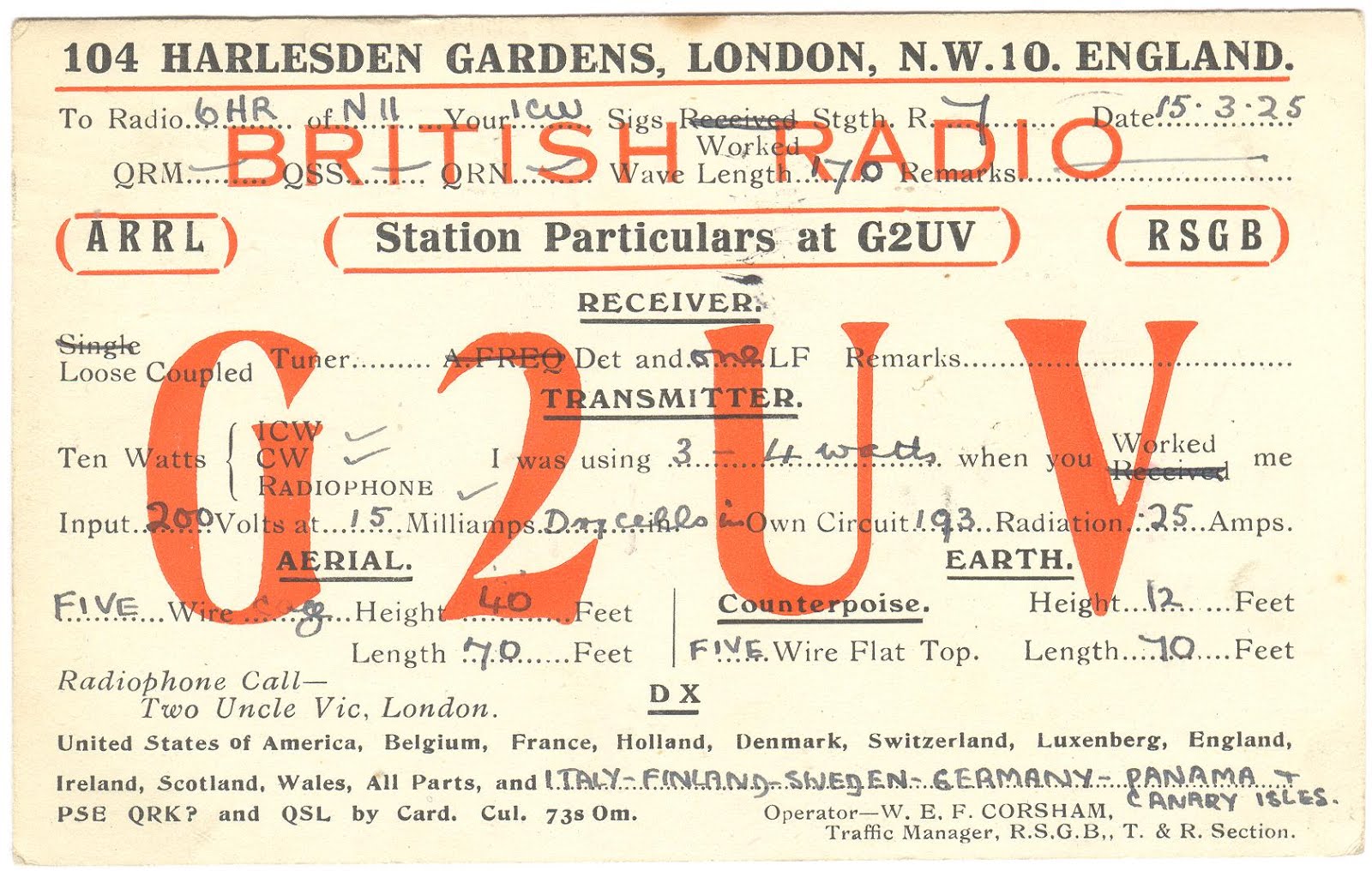 The G4UZN Historic QSL Collection
