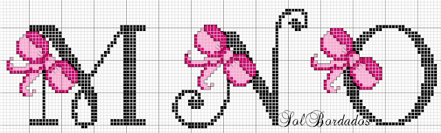 Alfabetos em ponto cruz com diagramas para bordar