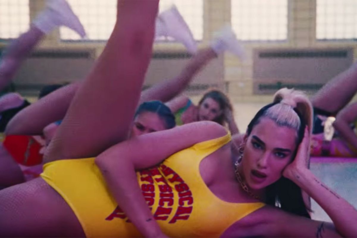 Dua Lipa. unleashed a 1980s explosive dance synth-pop uptempo tune "Ph...