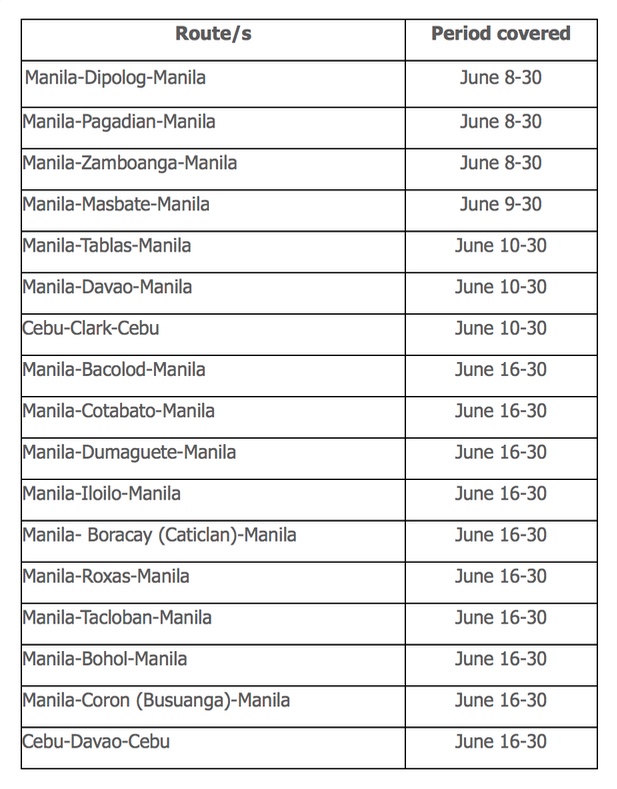 List of Cebu Pacific Flights June 2020
