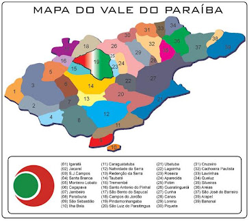 MAPA DA REGIÃO DO VALE DO PARAÍBA/SP/BR