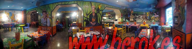 decoración graffiti restaurante mexicano