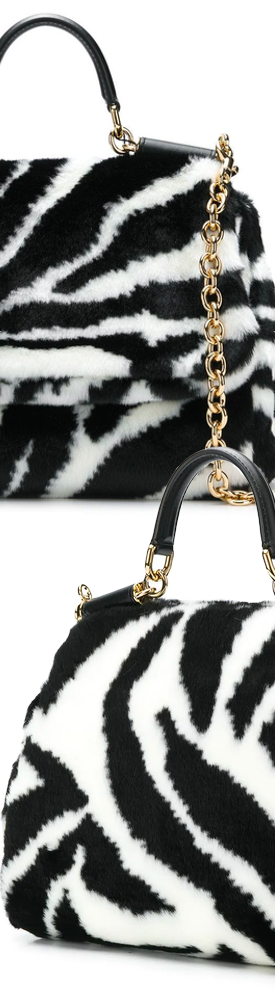 DOLCE & GABBANA Zebra Print Sicily Bag