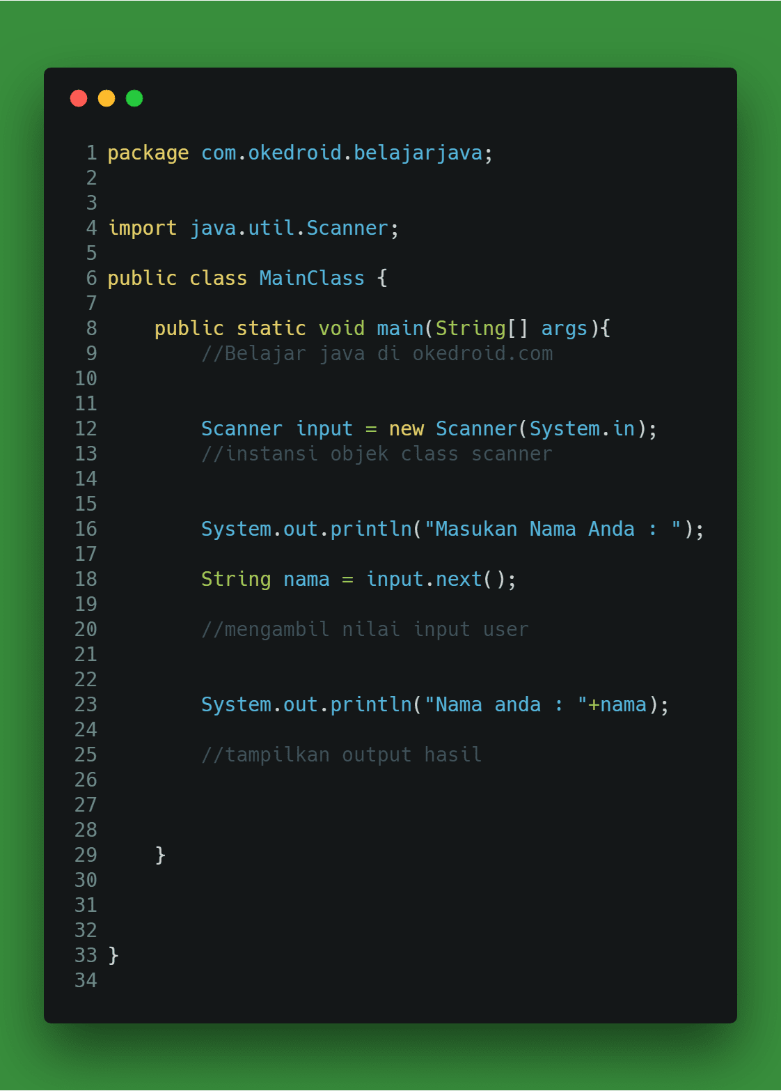 Scanner nextline java