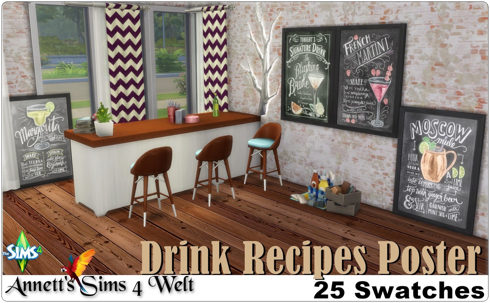 Sims 4 CC's The Best Drink Recipes Poster by