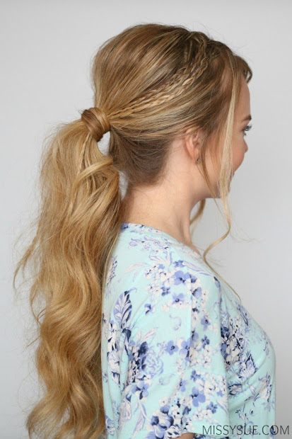 triple lace braid ponytail hairstyle