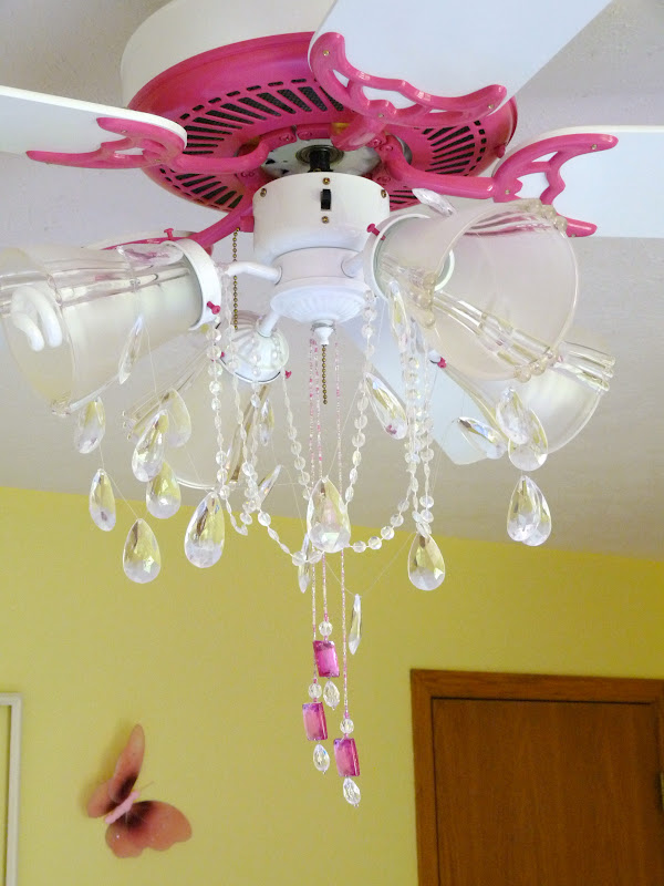 Pink Ceiling Fan Chandelier Makeover, Girly Ceiling Fan