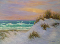 seascape paintings sunrise canvas fine sunset painting ocean dunes amber vivid sun 12x16 wrapped palomares december