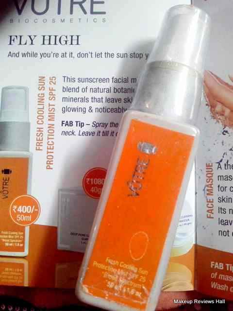 Votre Sun Protection Mist SPF 25