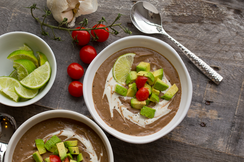 Black Bean Mushroom Soup with Avocado Black Bean Mushroom Soup with Avocado