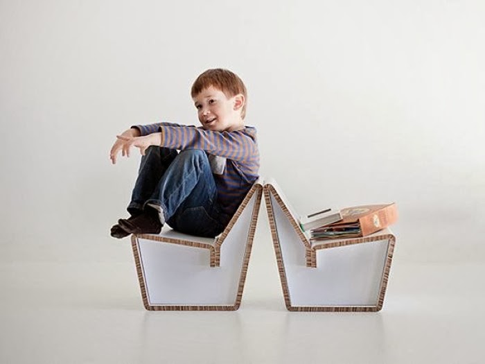 Recycled cardboard chair for kids