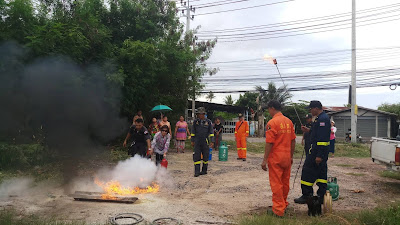 สถานีดับเพลิงบางขุนเทียนแนะนำการใช้ถังดับเพลิง