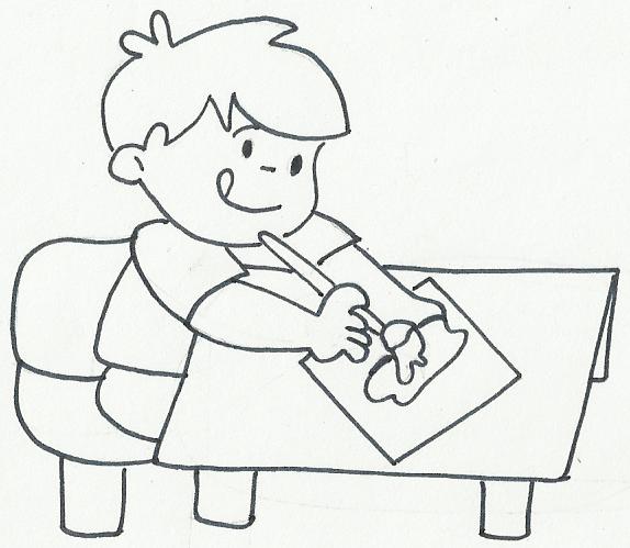 Dibujo de niños pintando para colorear - Imagui