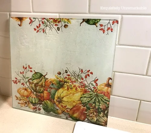 Cutting Board Makeover with napkin