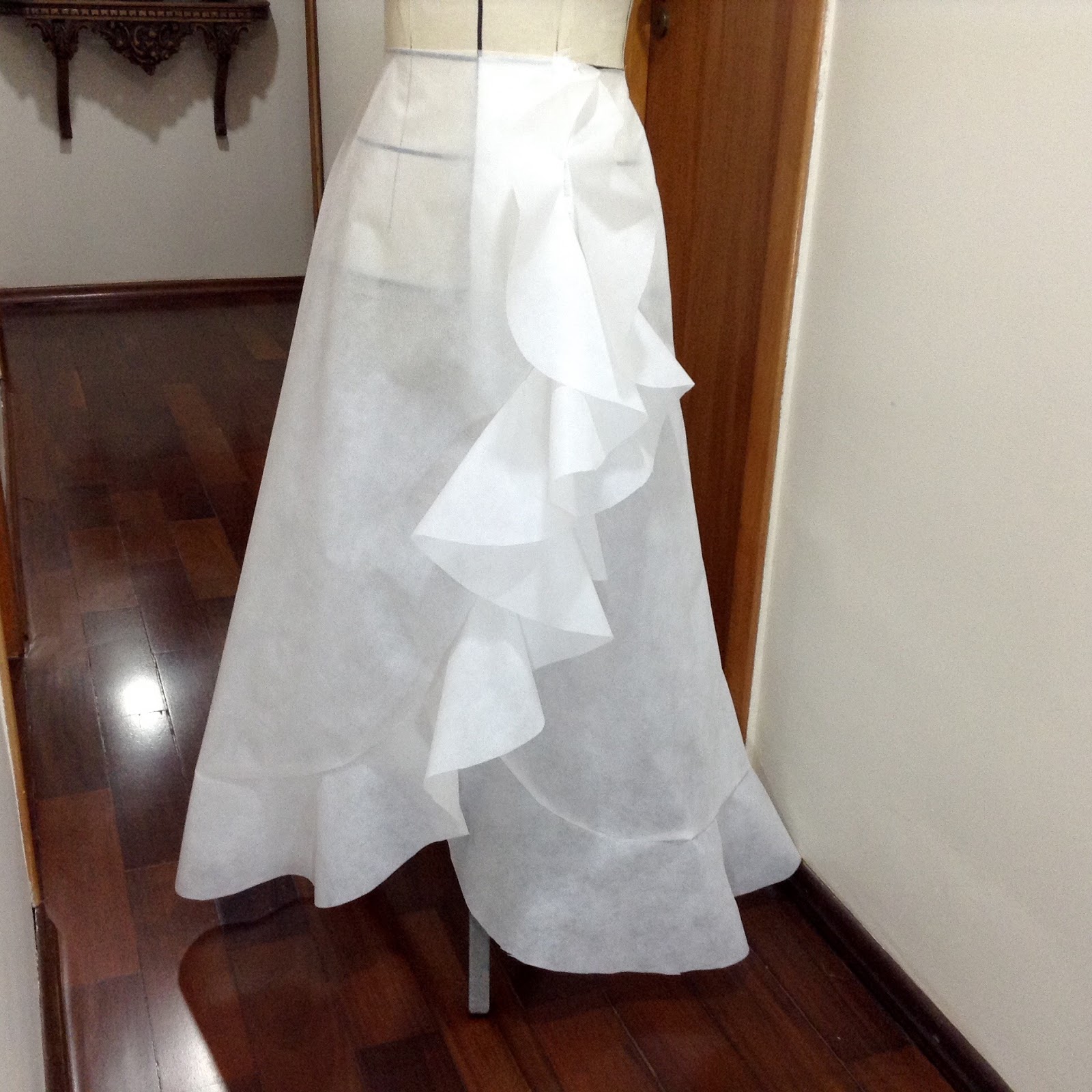 molde saia envelope longa com babado