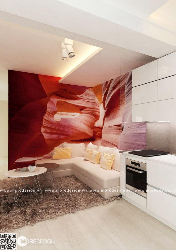 Thiết kế căn hộ 60m2 2 phòng ngủ đẹp Thiết kế căn hộ 60m2 2 phòng ngủ đẹp