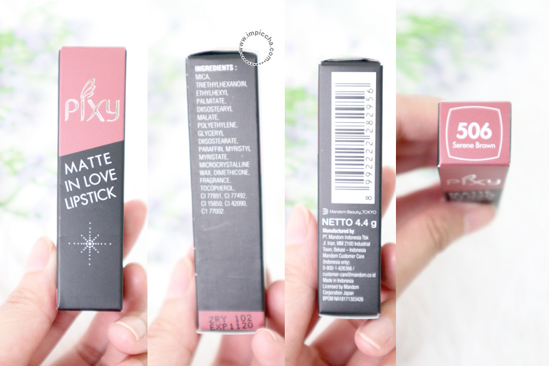 Packaging Pixy Matte In Love Lipstick.