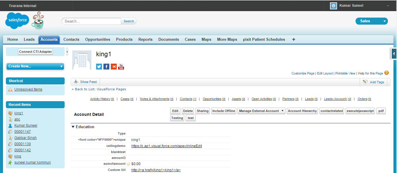 Salesforce Globe For You Salesforce Shorts Display account and its