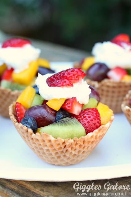 ice cream cone fruit cups