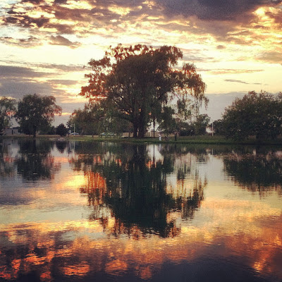 iphone sunset picture reflection in pond