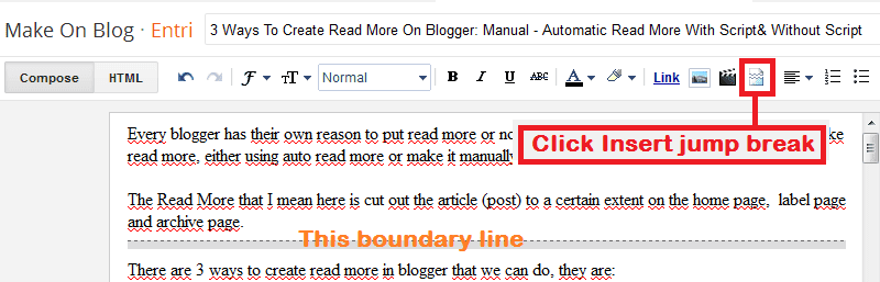 Create Manual Read More On Blogger