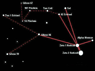 Zeta Reticuli Star Map