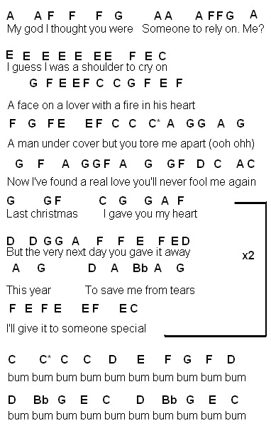 Last Christmas I Gave You My Heart Lyrics Glee