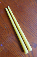 Pair of tapered beeswax candles