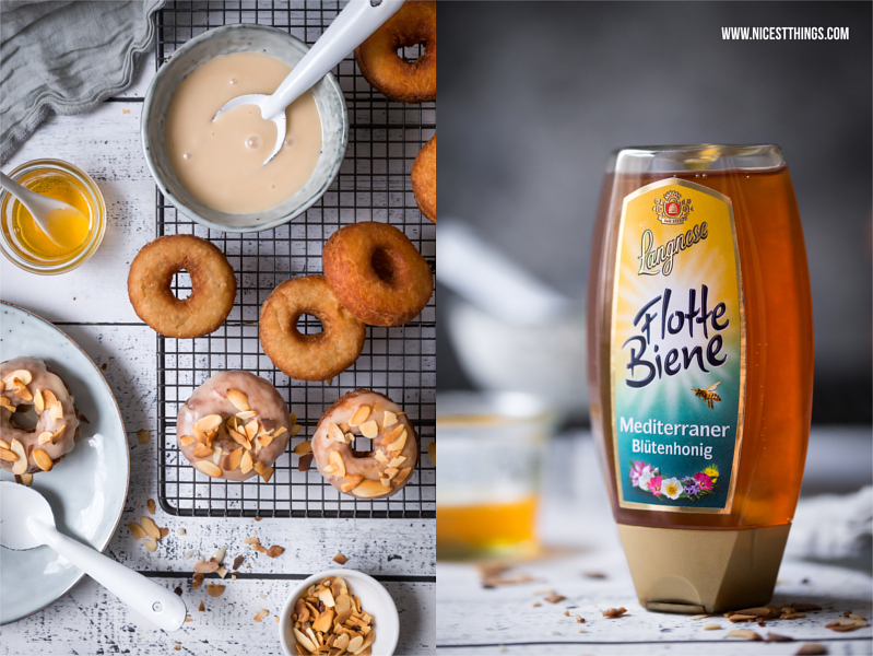 Rezept mit Langnese Flotte Biene Honig, Honig Donuts mit Mandeln