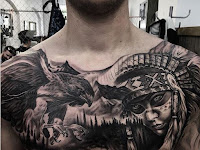 Background Clouds Chest Tattoo