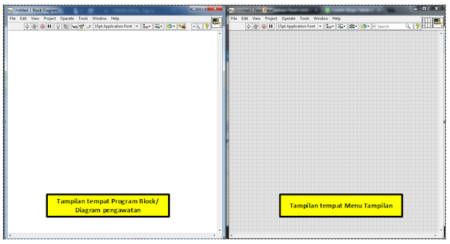Gambar 3 26 Tampilan Dasar Pada Labview Gambar 3 26 Tampilan Dasar Pada Labview