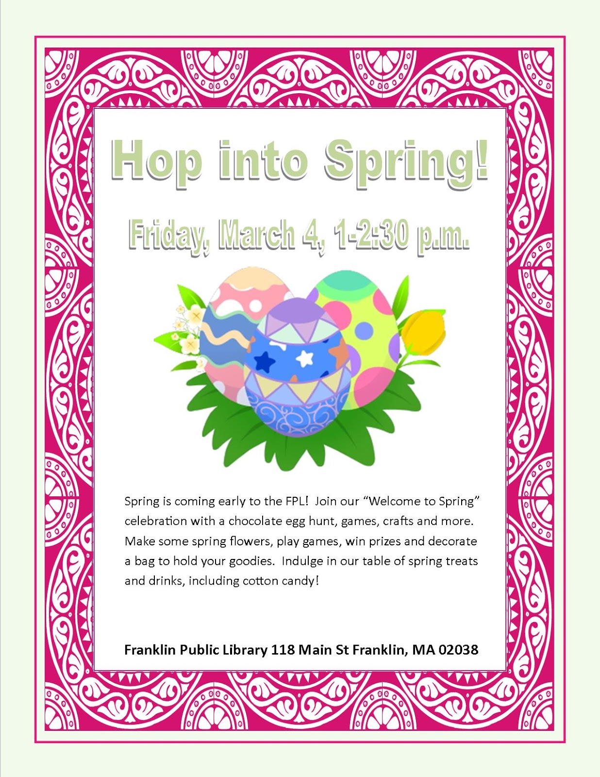 Franklin Public Library: Hop Into Spring!