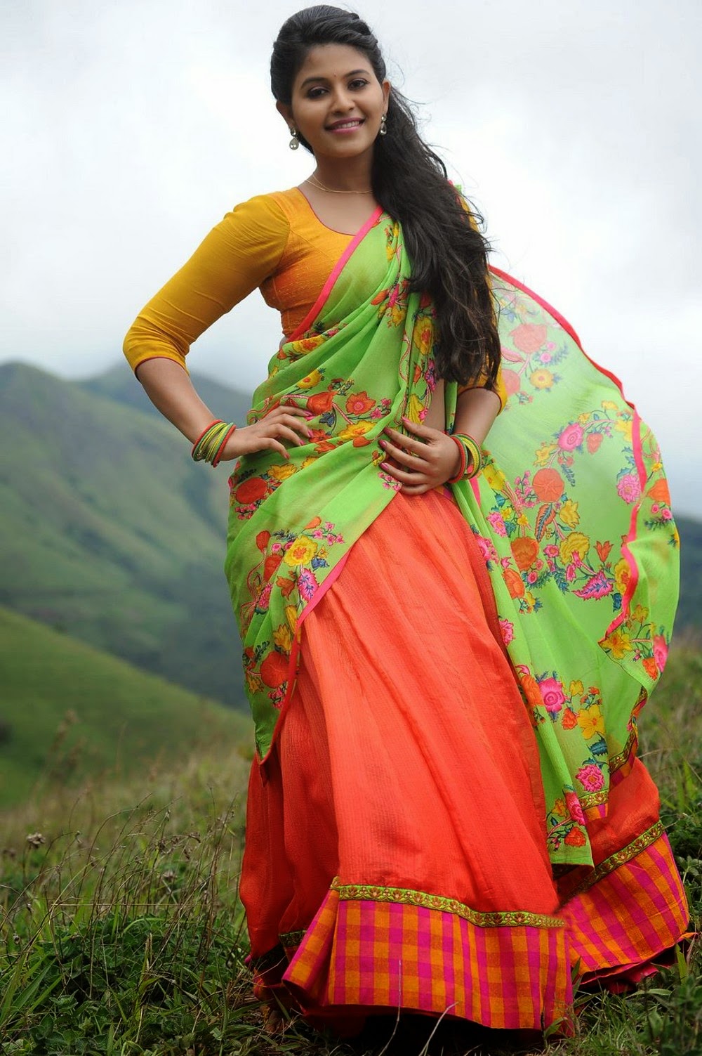 Anjali Hot Photos in Saree from Geethanjali.