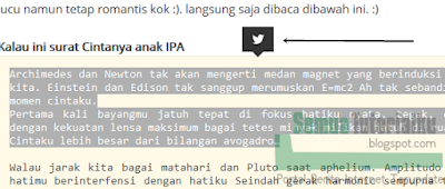 Cara Menyeleksi Teks dan Membagikannya di Twitter