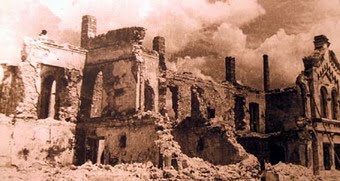 Взорванный Архиерейский дом в Симферополе, 1944 год