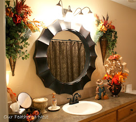 Our Feathered Nest: Autumn Touches in the Powder Room