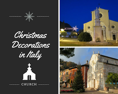 Italian Christmas decorations near church