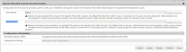 Apache Sling Web Console Security Provider - Apache Felix restriction