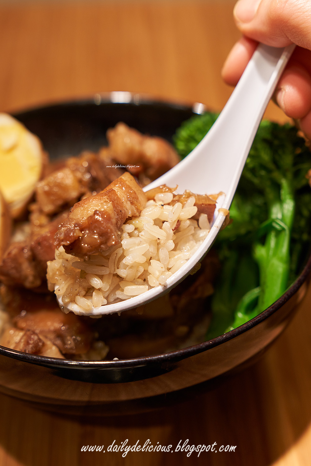 dailydelicious Jasmine Brown rice with five spice braised pork belly