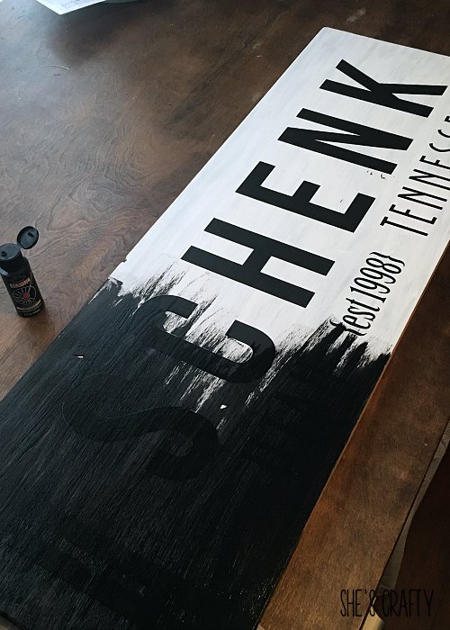 She's Crafty Make a Personalized Wooden Sign Using Vinyl as a Stencil